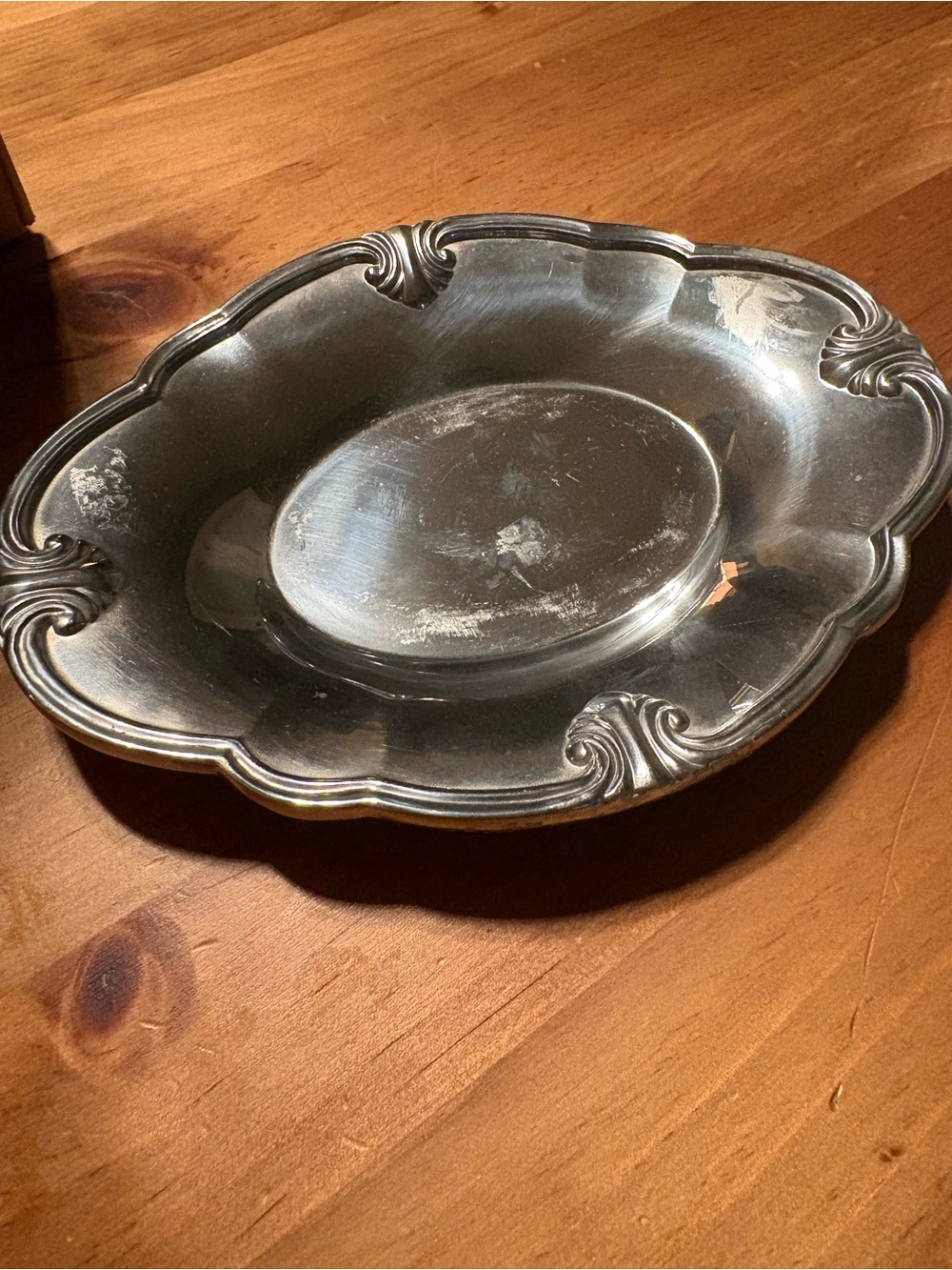 Lenox Silver-Tone Ornate Serving Platter